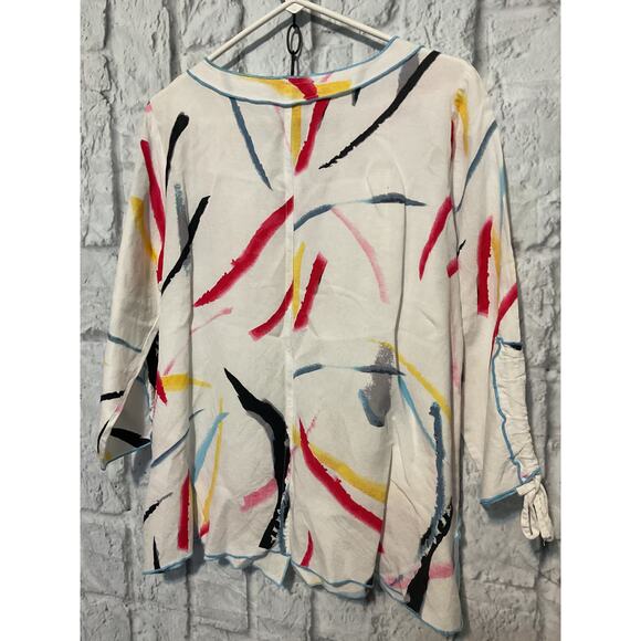 Ali Miles Linen Blend Top Size Medium - Picture 7 of 7